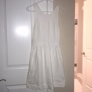 White Cotton Dress with Pockets